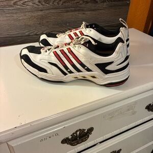 adidas Men's White Black and Red Retro Running Sneakers